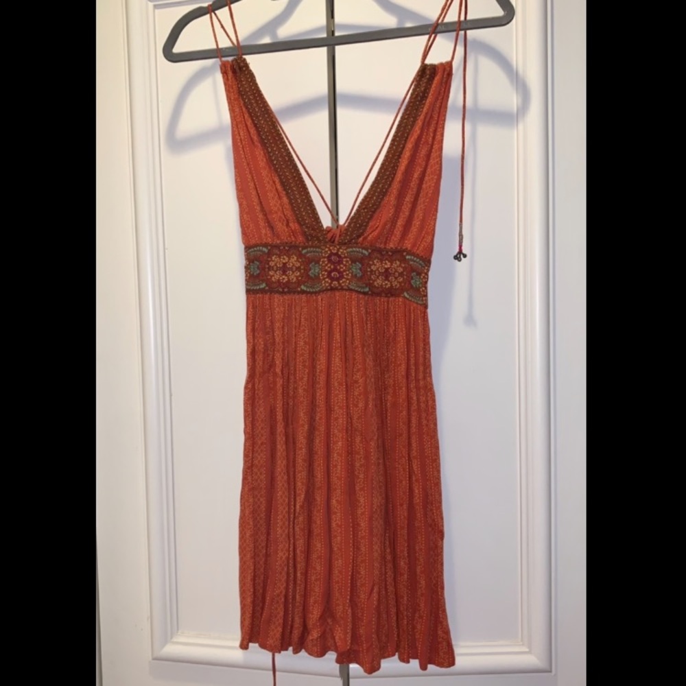 Free people burnt Orange sundress, size small